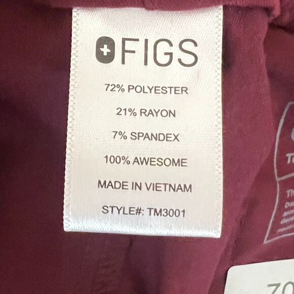 Figs Scrub Pants Mens Sz Large Cairo Cargo Burgundy Technical Collection TM3001 - Picture 14 of 16